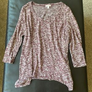 Purple and white top